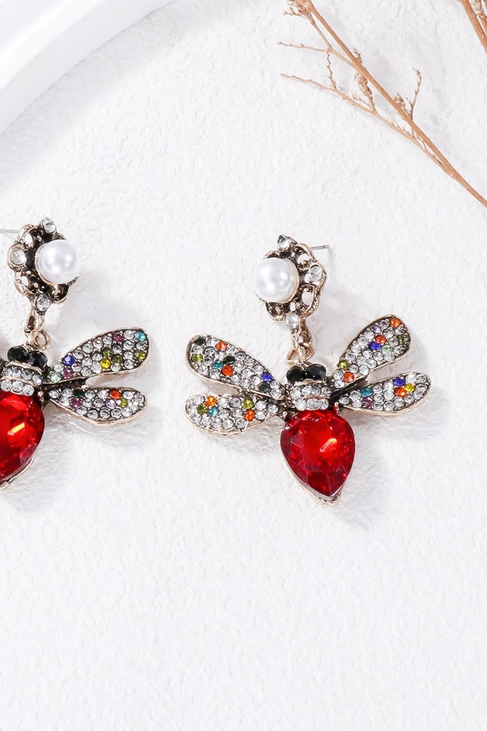 Bee Earrings - Vibrant Rhinestone Elegance | Unique Jewelry Statement
