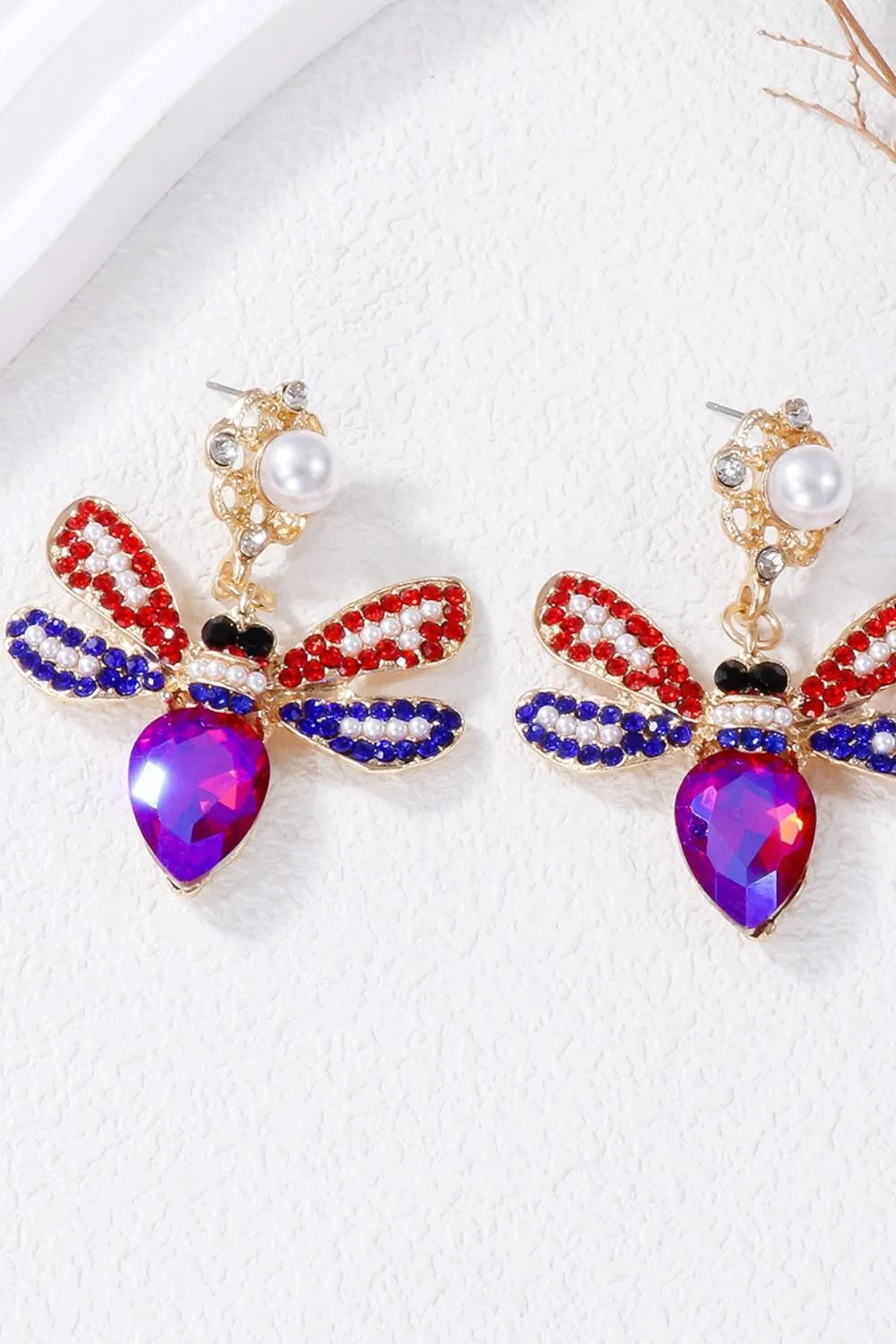 Bee Earrings - Vibrant Rhinestone Elegance | Unique Jewelry Statement