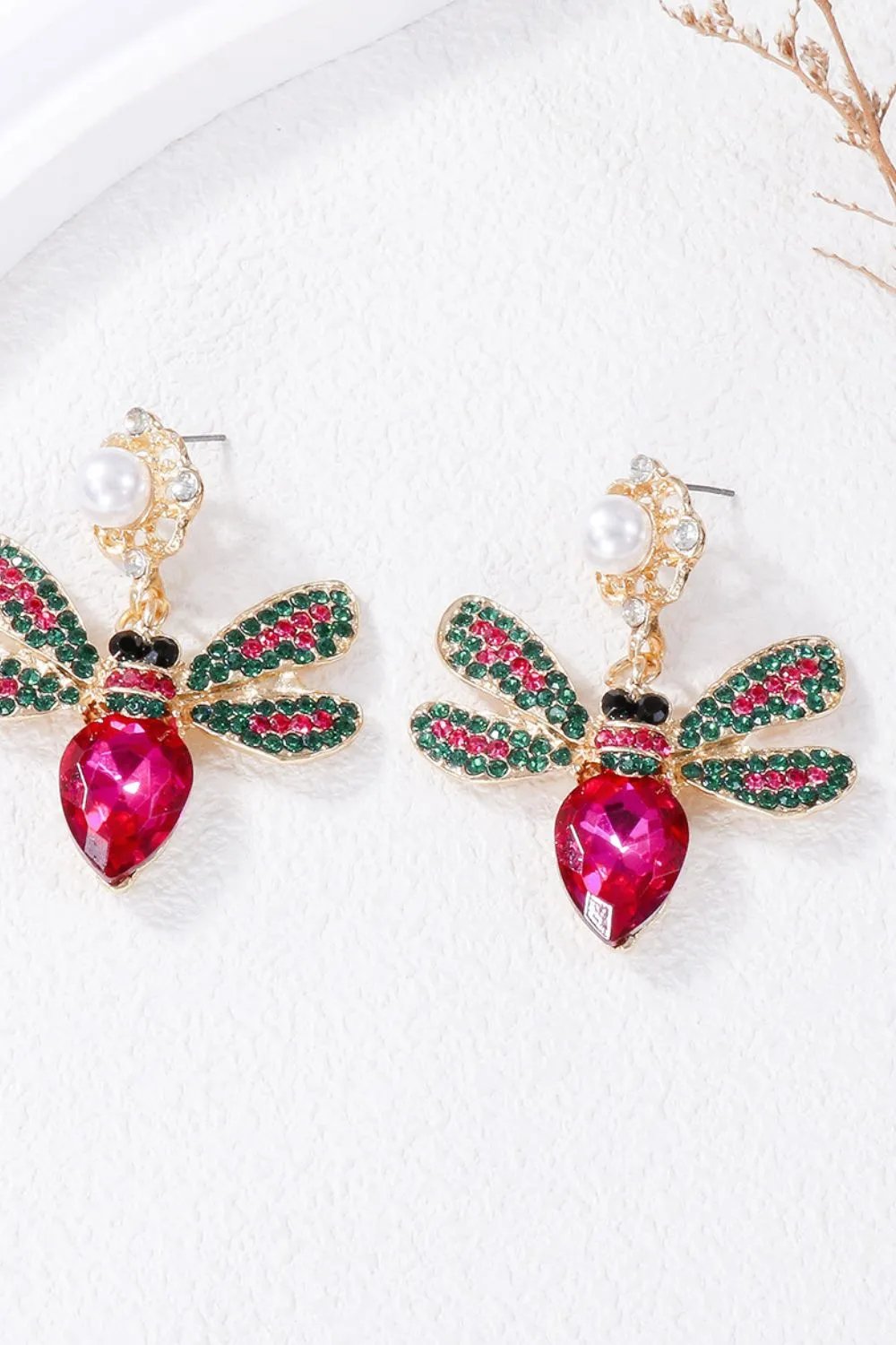 Bee Earrings - Vibrant Rhinestone Elegance | Unique Jewelry Statement
