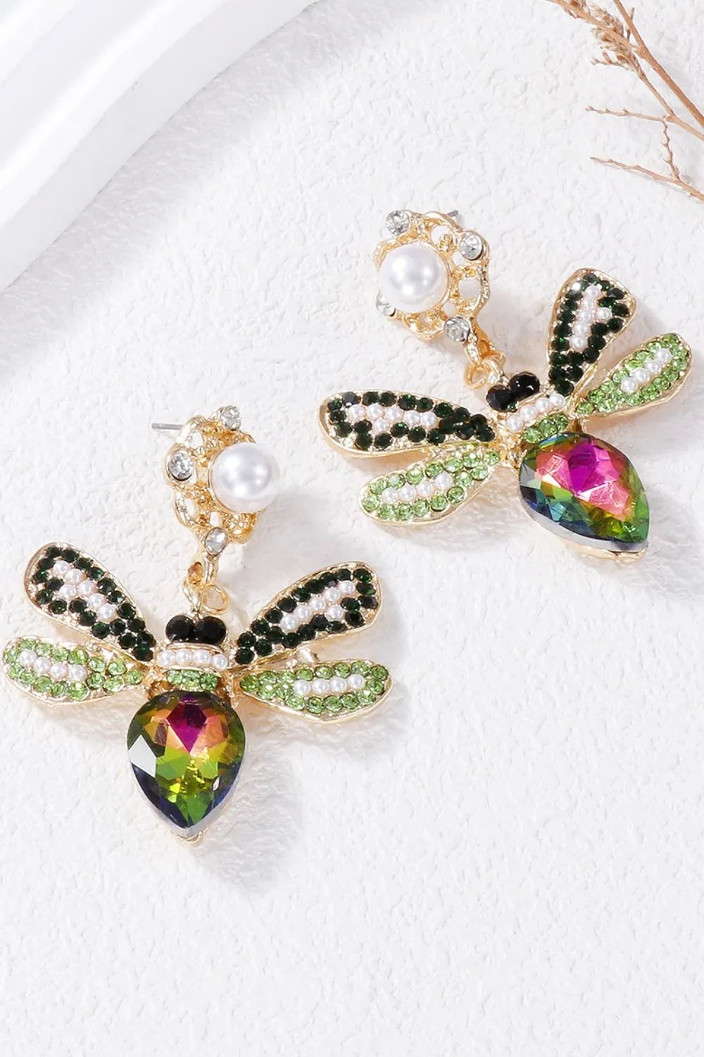 Bee Earrings - Vibrant Rhinestone Elegance | Unique Jewelry Statement