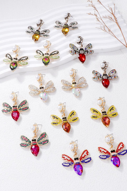 Bee Earrings - Vibrant Rhinestone Elegance | Unique Jewelry Statement Jewelry Bubble