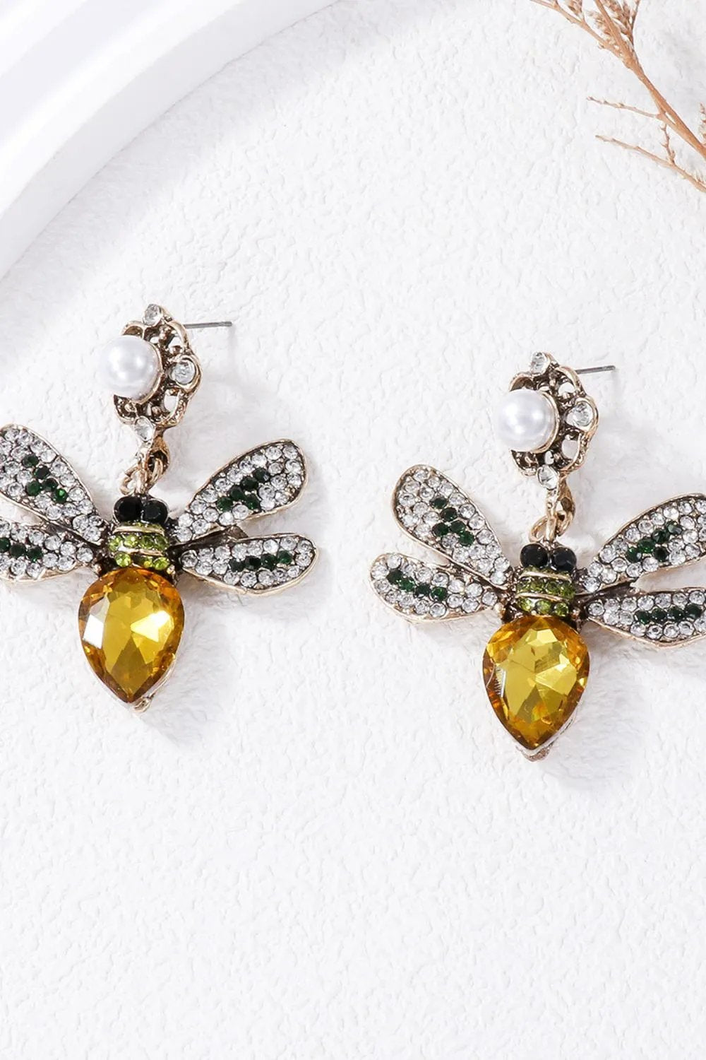 Bee Earrings - Vibrant Rhinestone Elegance | Unique Jewelry Statement