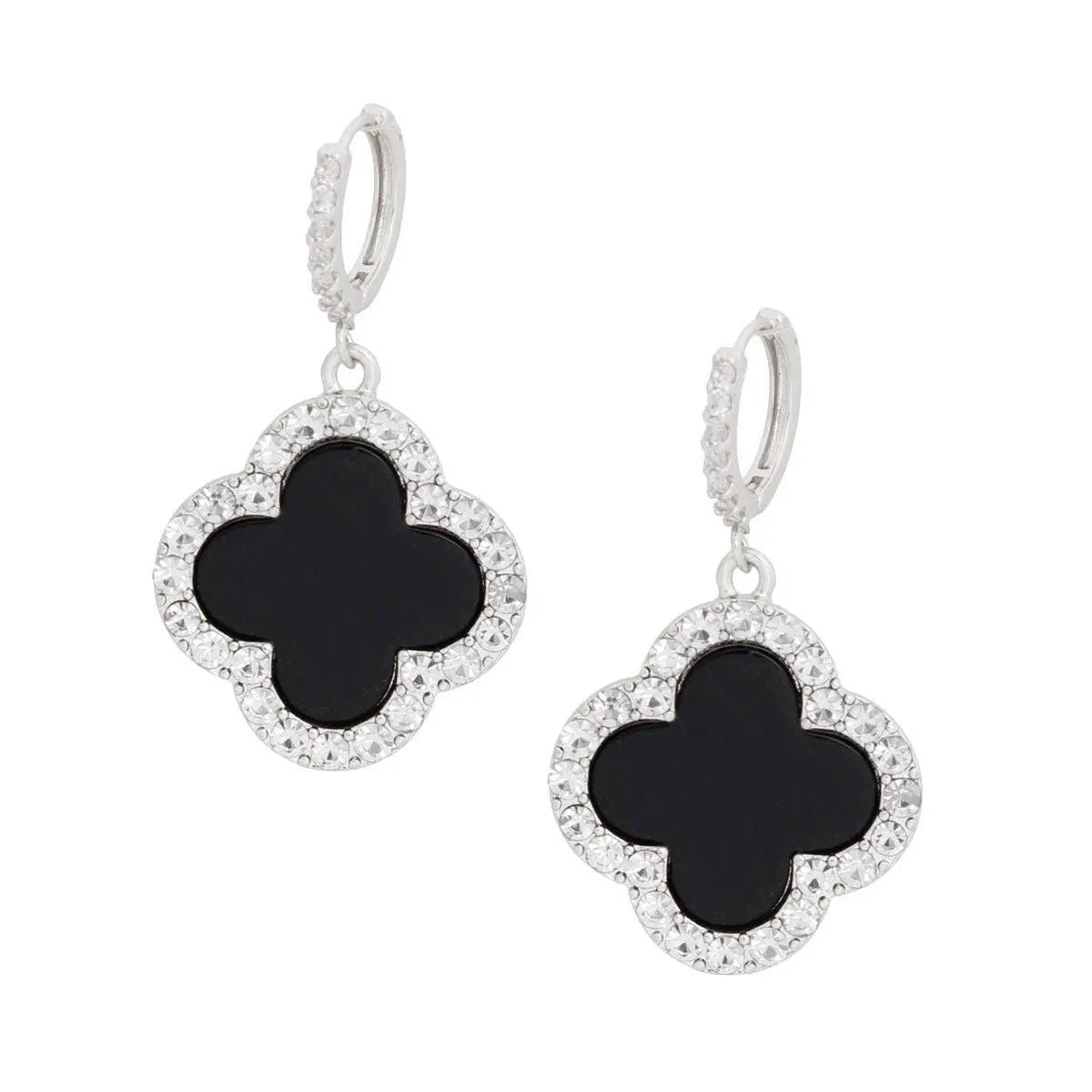 Best Dangle Drop Black Clover Earrings Silver: Luxe Accessory Jewelry Bubble