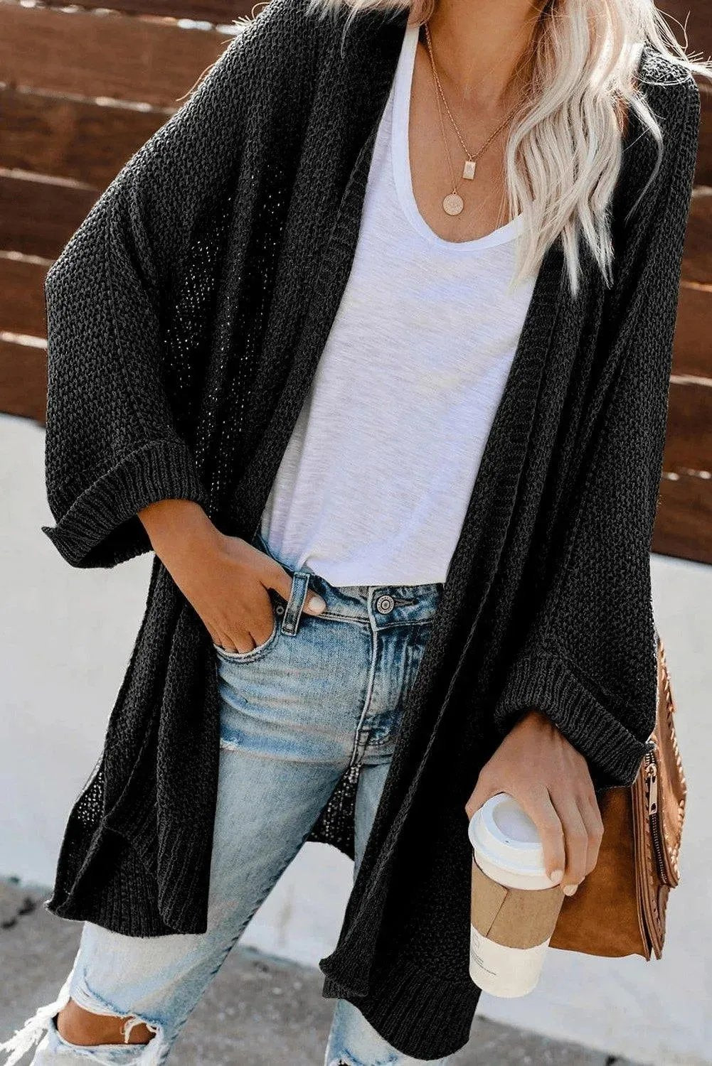 Black Knit Cardigan
