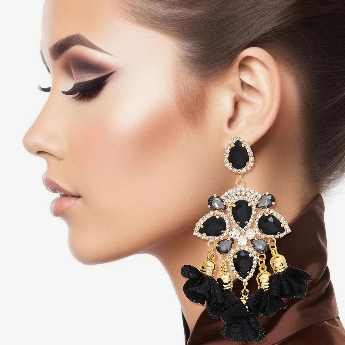 Black Petal Tassel Earrings: Chic Fashion Jewelry to Accessorize Effortlessly Jewelry Bubble