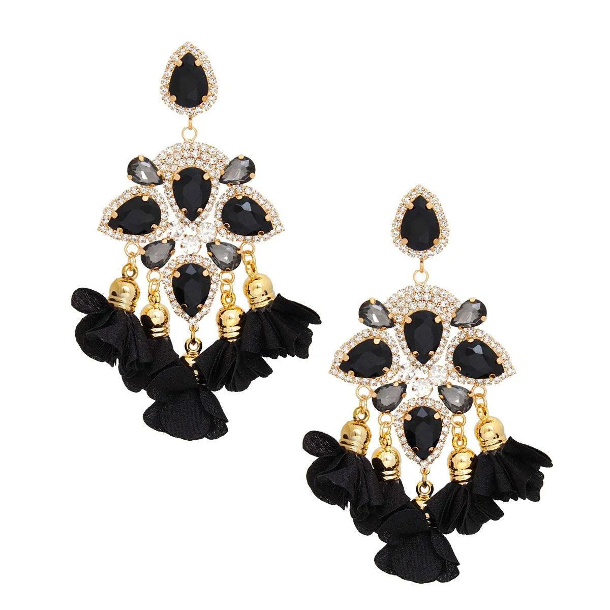 Black Petal Tassel Earrings: Chic Fashion Jewelry to Accessorize Effortlessly Jewelry Bubble