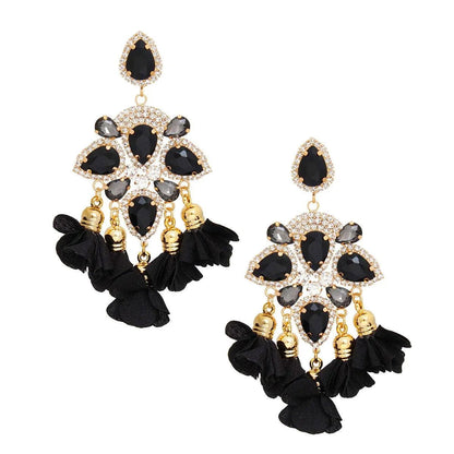 Black Petal Tassel Earrings: Chic Fashion Jewelry to Accessorize Effortlessly Jewelry Bubble