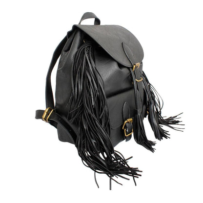 Black Soft Grain Vegan Faux Leather Women’s Backpack Jewelry Bubble