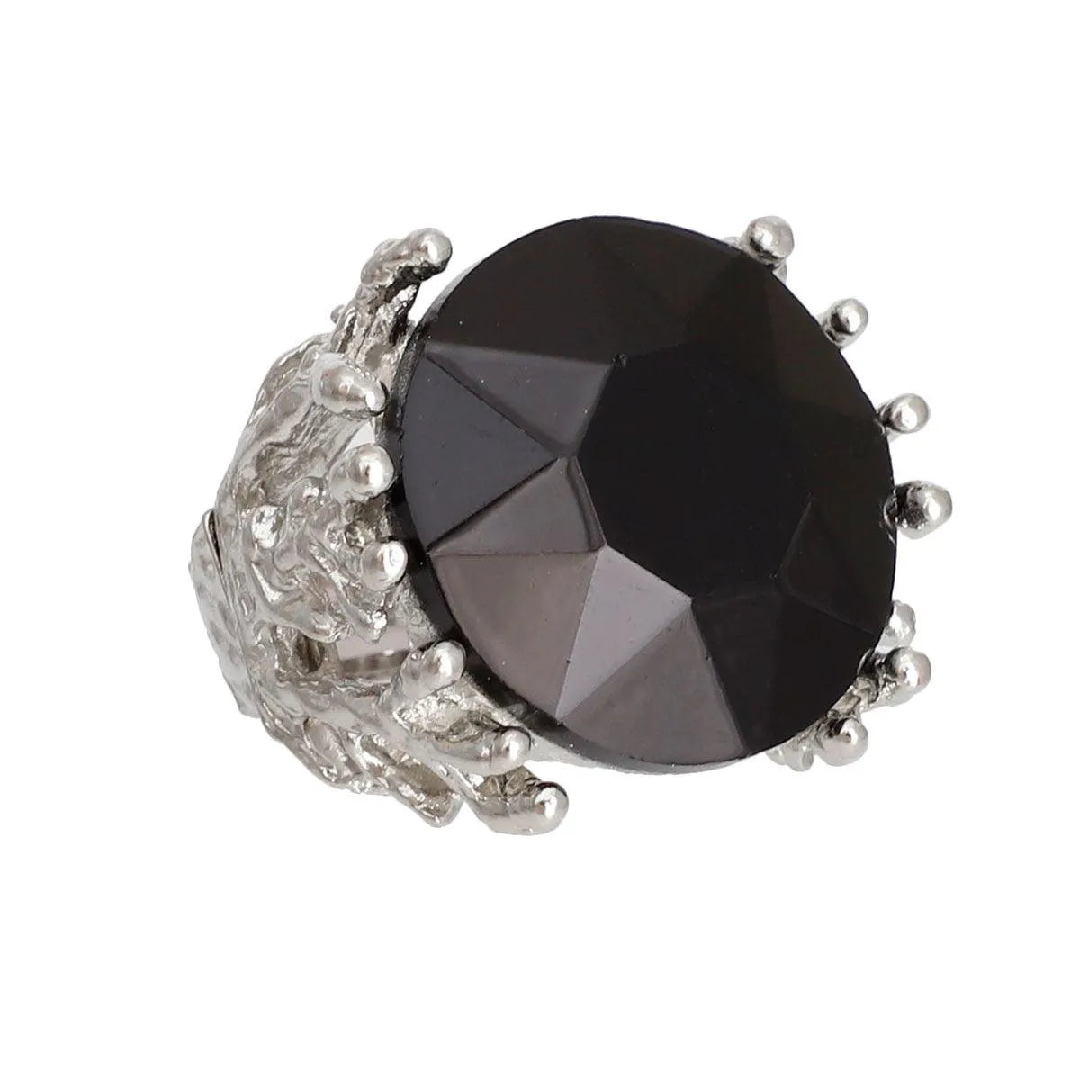 Black Vigor Cocktail Ring Silver Plated Jewelry Bubble