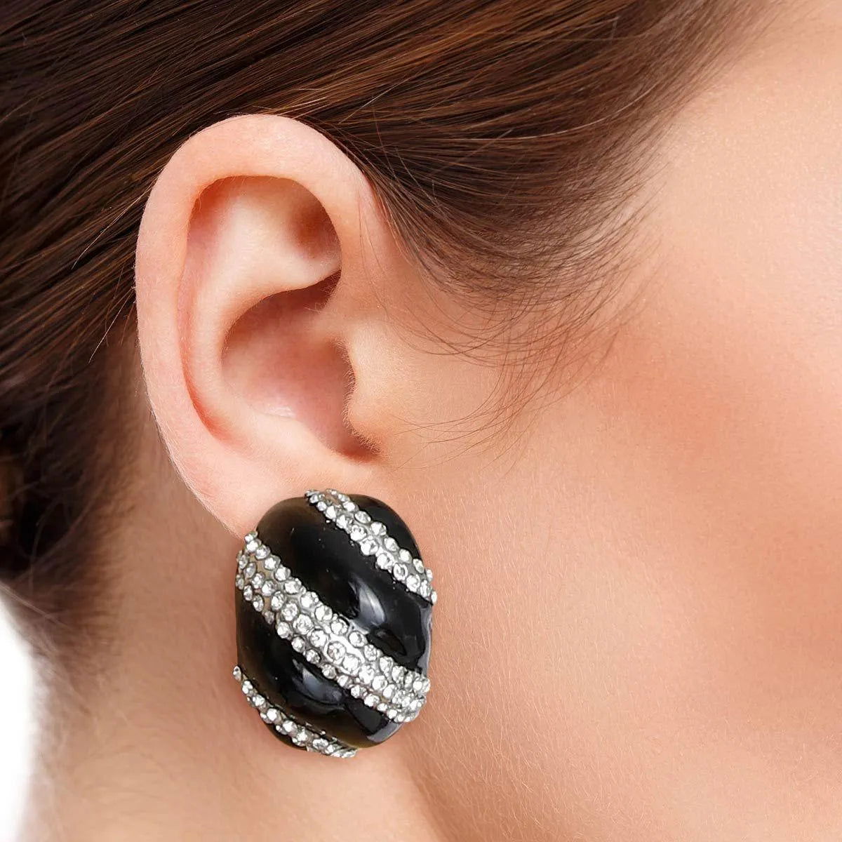 Black and Silver Dome Stud Earrings: Your Ultimate Fashion Statement! Jewelry Bubble