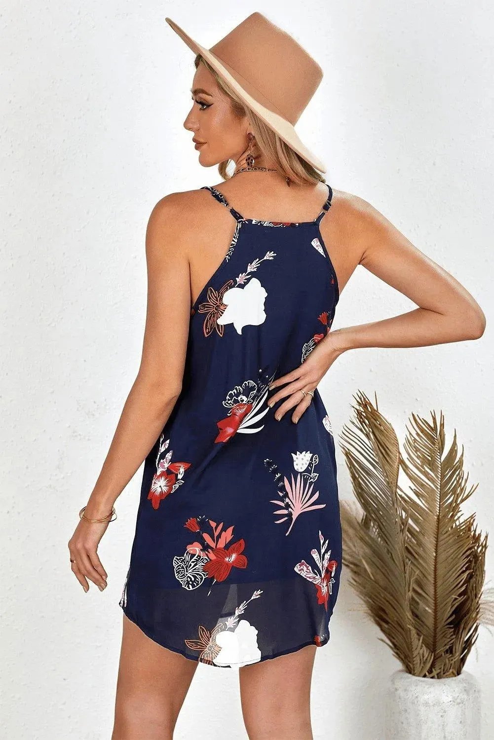 Blooming Flower Print Sleeveless Dress