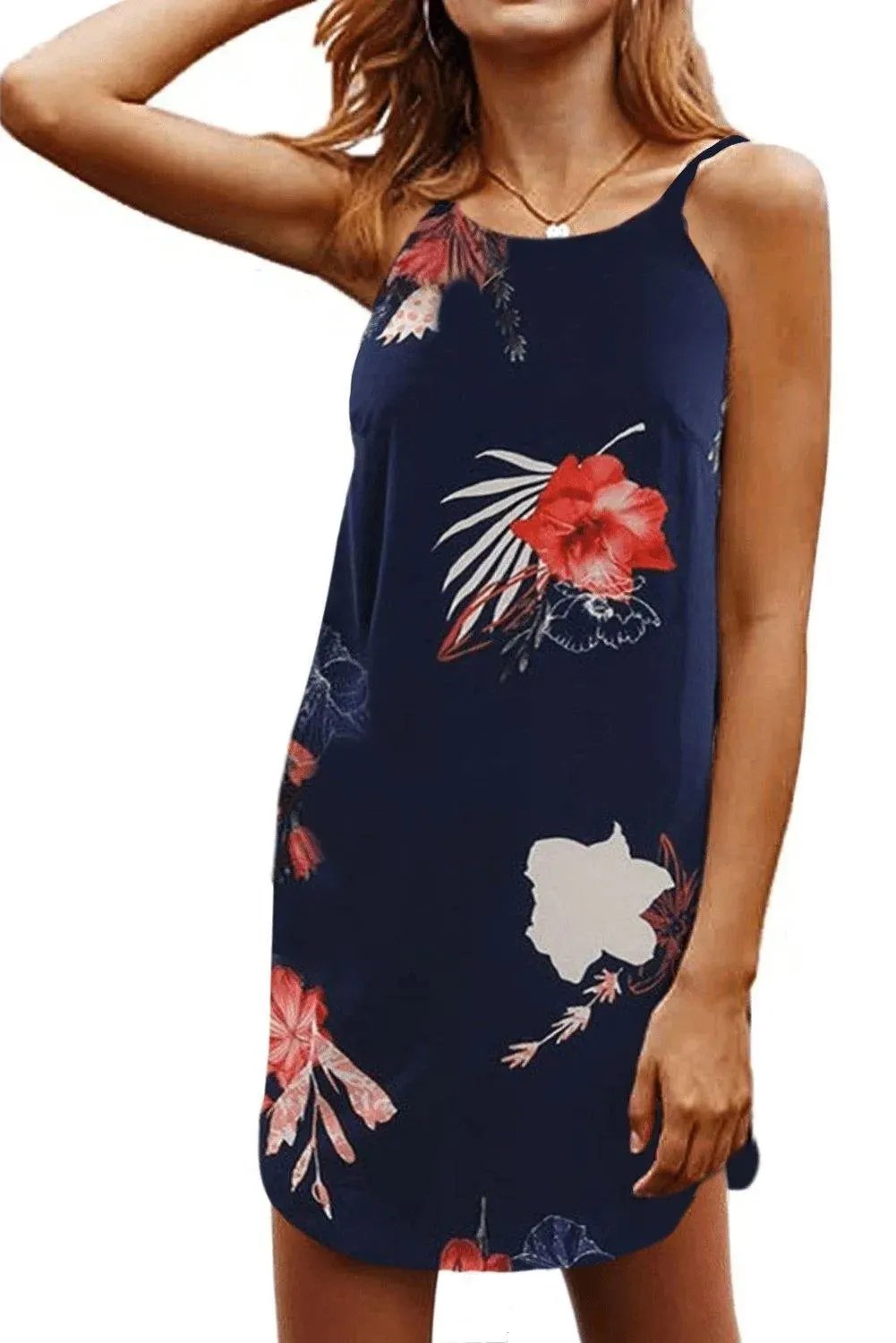 Blooming Flower Print Sleeveless Dress