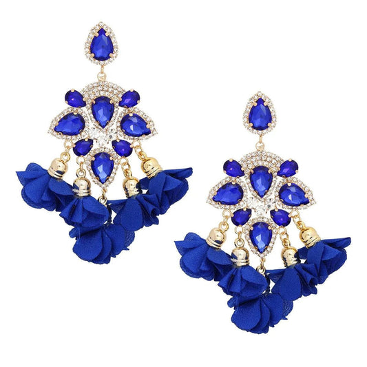 Blue Petal Tassel Earrings: Chic Fashion Jewelry to Accessorize Effortlessly Pinktown