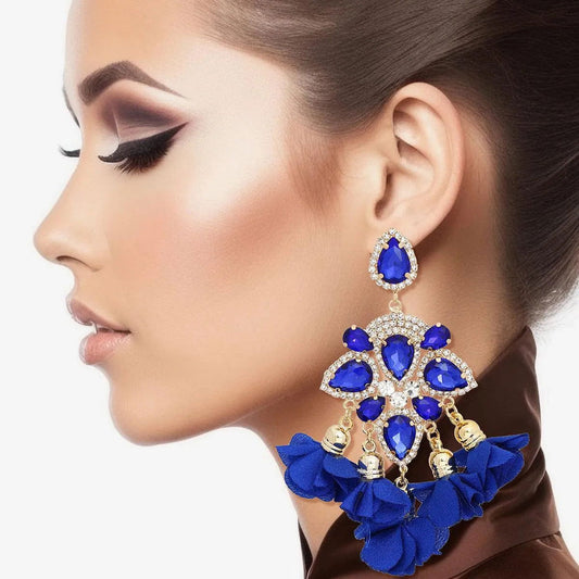 Blue Petal Tassel Earrings: Chic Fashion Jewelry to Accessorize Effortlessly Pinktown