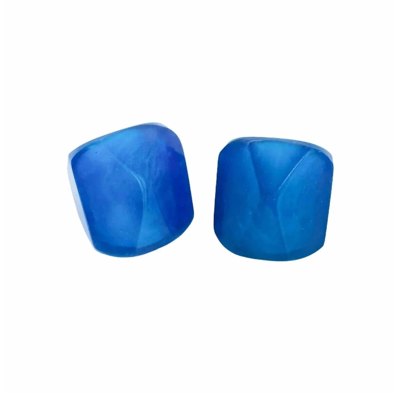 Royal Blue Resin Chunky Faceted Pyramid Cocktail Ring