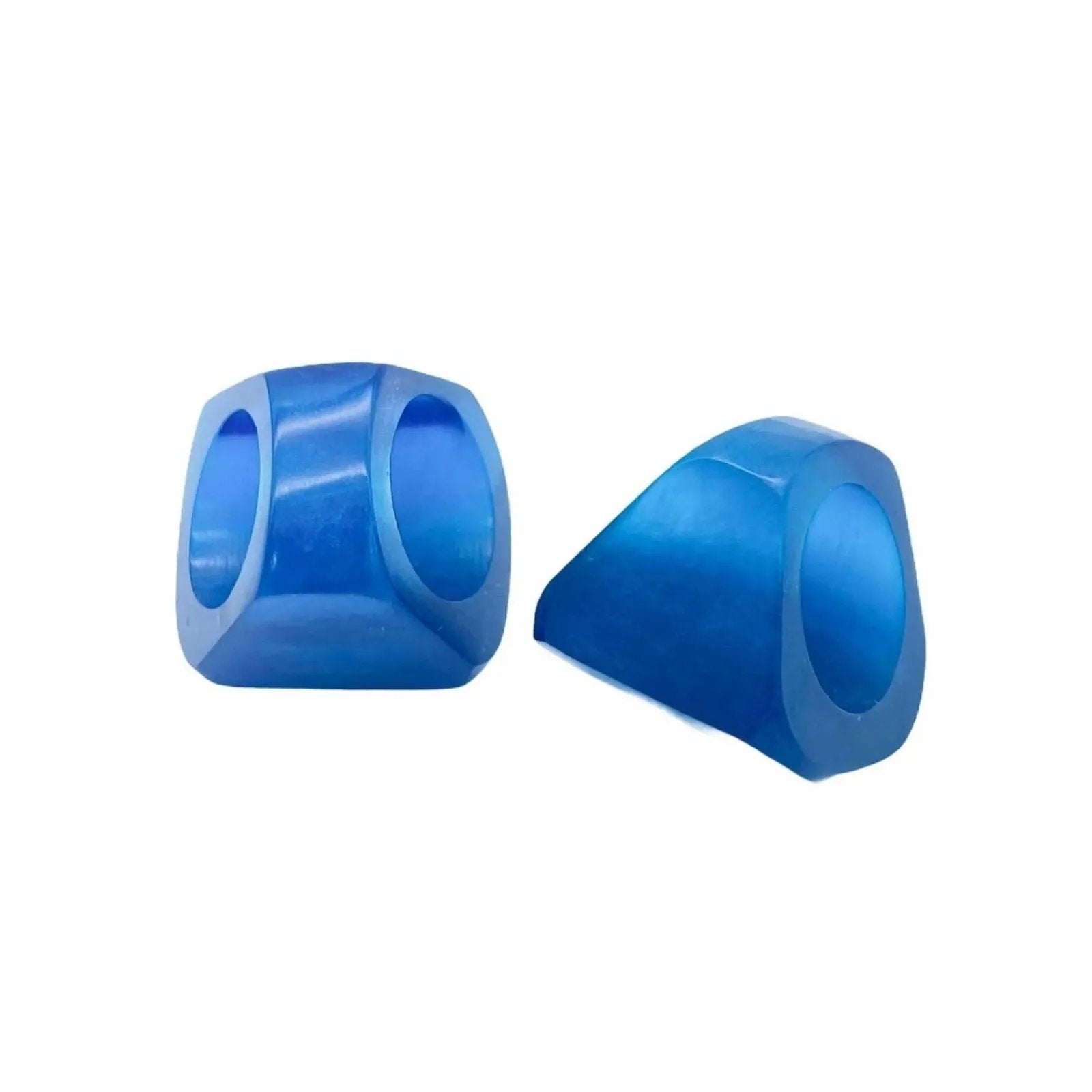 Royal Blue Resin Chunky Faceted Pyramid Cocktail Ring