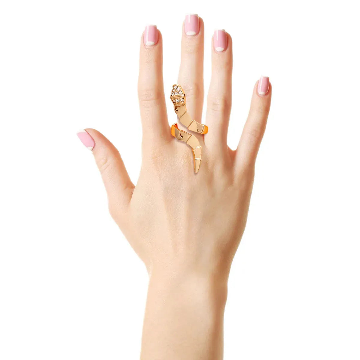 Bold and Stylish Graduated Wrap Snake Ring - Gold Statement Jewelry Bubble