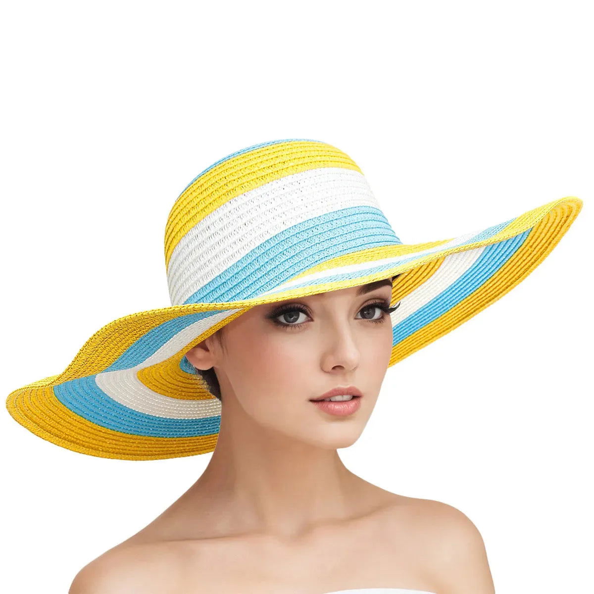 Brighten Your Wardrobe: Multicolor Striped Hat for Ladies Jewelry Bubble