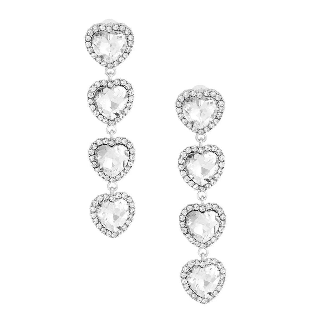 Brilliant Sweetheart Linear Statement Drop Earrings