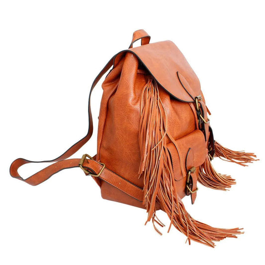 Brown Soft Grain Vegan Faux Leather Women’s Backpack Pinktown