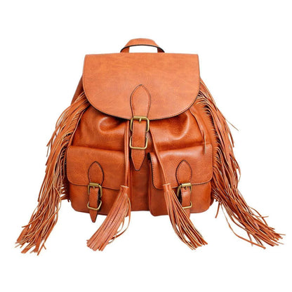 Brown Soft Grain Vegan Faux Leather Women’s Backpack Jewelry Bubble