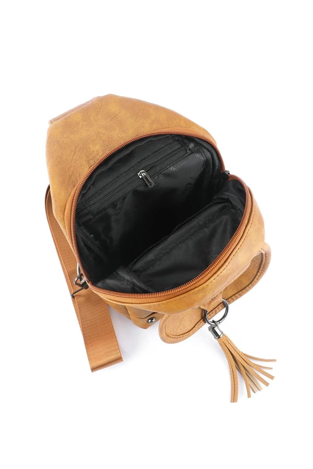 Brown Vintage Large Capacity Tassel Sling Bag Jewelry Bubble