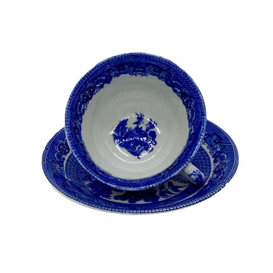 Buffalo Pottery Antique Cup Saucer Set Jewelry Bubble