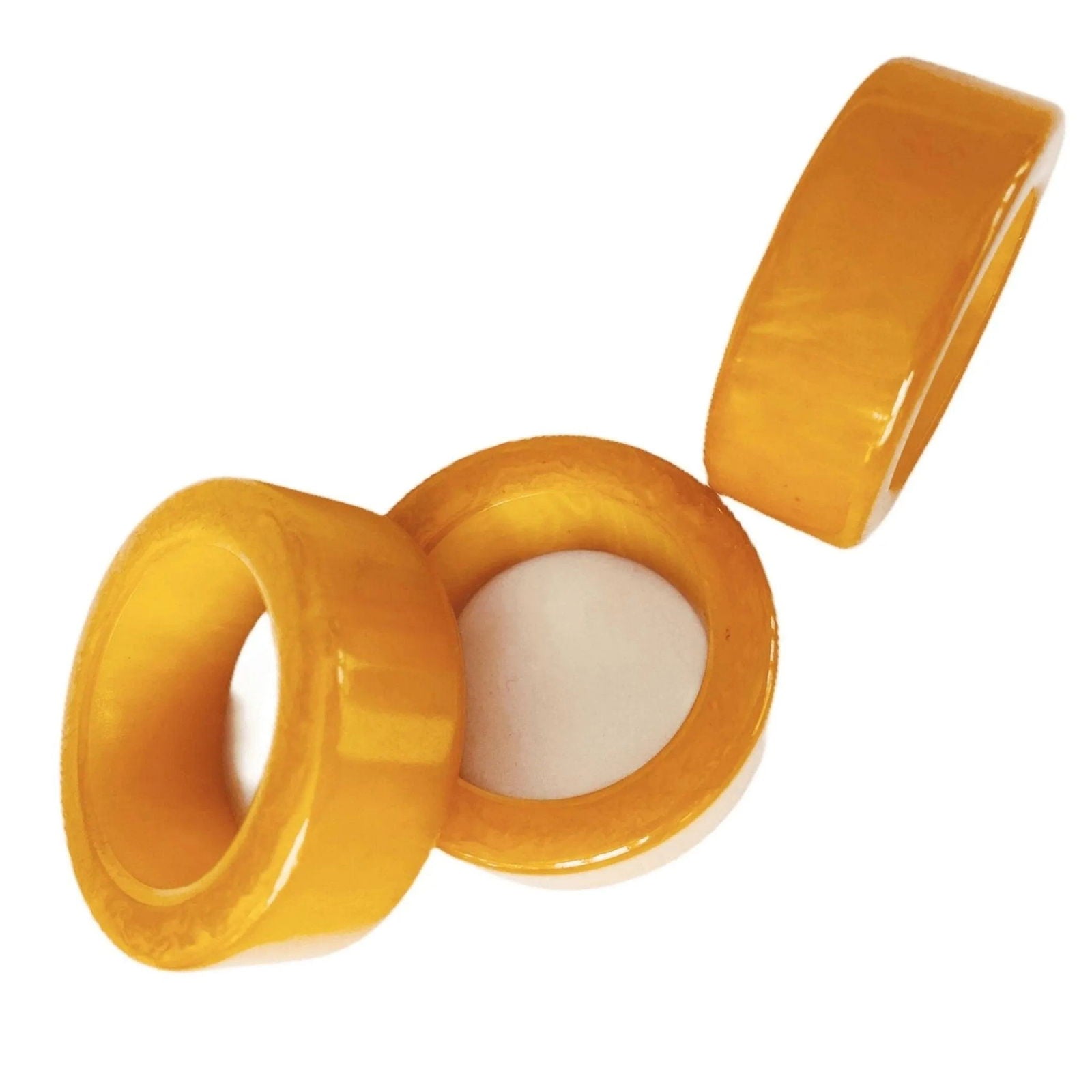 Butterscotch Bakelite Vintage Napkin Rings Jewelry Bubble