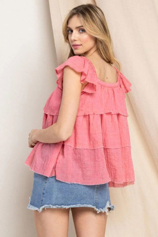 Buttoned Ruffled Top Strawberry Jewelry Bubble