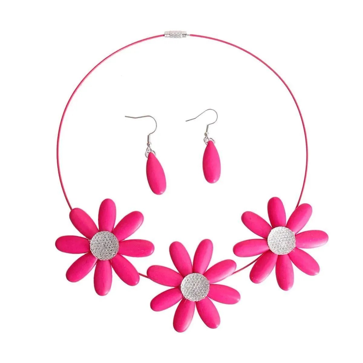 Buy Pink Daisy Necklace Set - Perfect Accessory for Summer