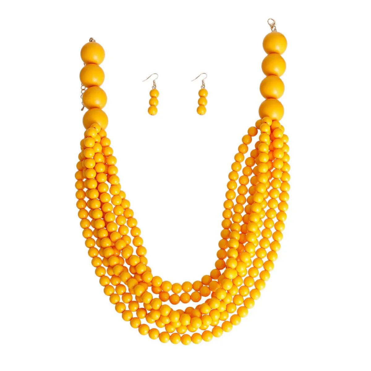 Buy Stylish Yellow Beaded Necklace & Earrings Set for Women: Discover the Joy Jewelry Bubble