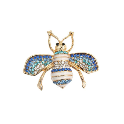 Buzz with Style: Blue Bee Brooch and Lapel Pin - The Perfect Accessory! Jewelry Bubble