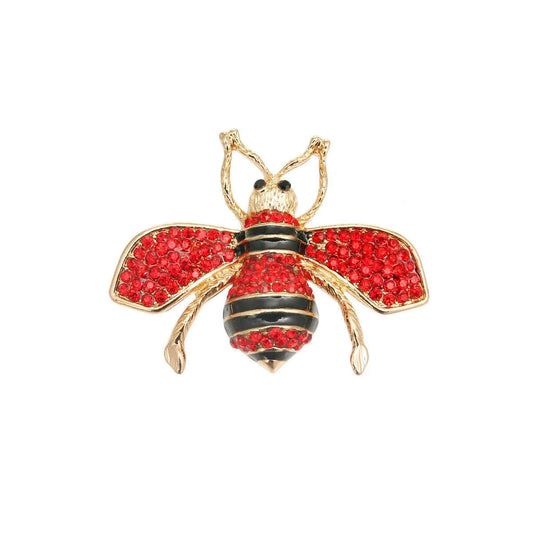 Buzz with Style: Red Bee Brooch and Lapel Pin - The Perfect Accessory! Jewelry Bubble