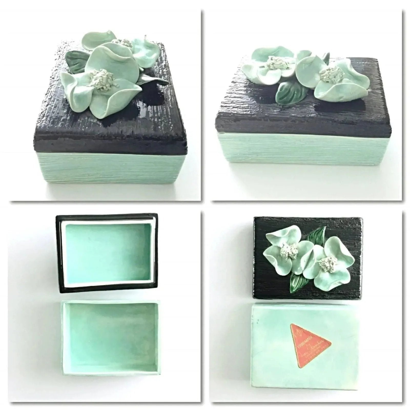 Vintage Van Straaton Pottery Box Dogwood California Art Ware