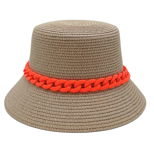 Camel Bucket Hat Orange Chain Jewelry Bubble