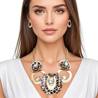 Captivating Circular Gold Leopard Bib Necklace for Women: A Must-Have Accessory Jewelry Bubble