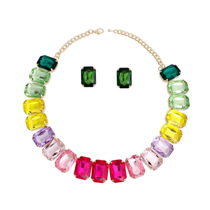 Captivating Multicolor Necklace Set - Define Sophisticated Style Jewelry Bubble