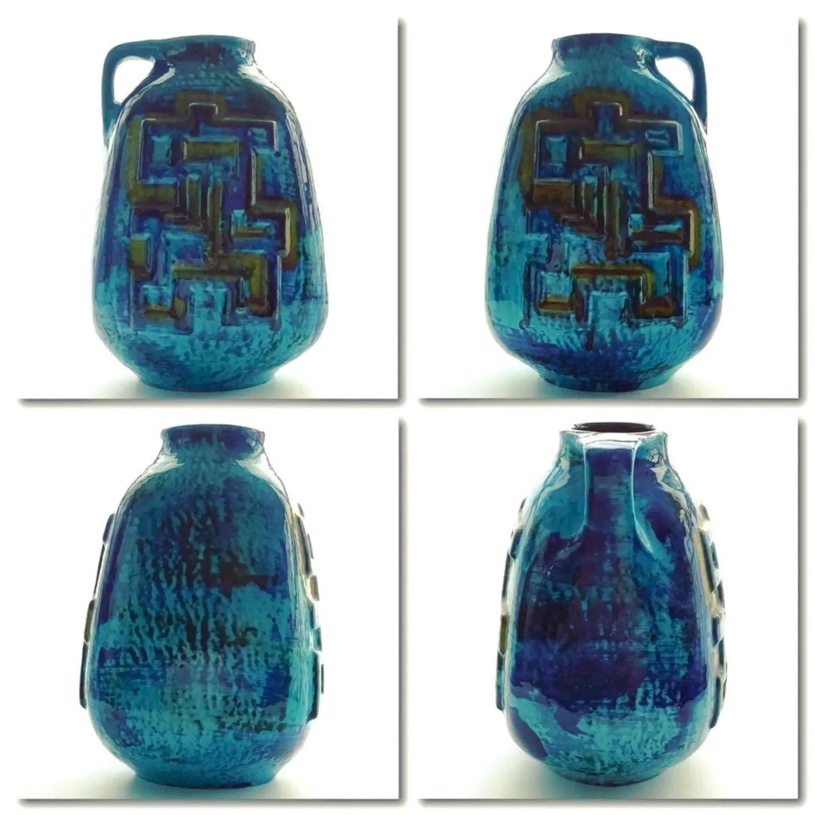Carstens Sand and Sea Jug West German fat lava vase from the 60s