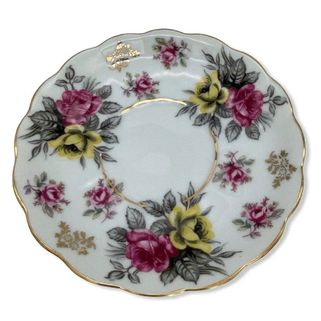 Castle Aristocrat Vintage China Pedestal Teacup Saucer Set