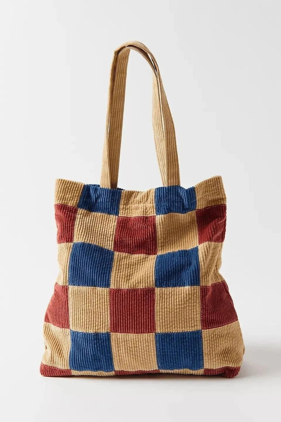 Casual Corduroy Print Tote Bag