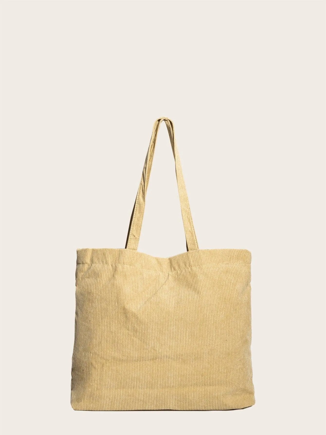 Casual Corduroy Print Tote Bag Jewelry Bubble