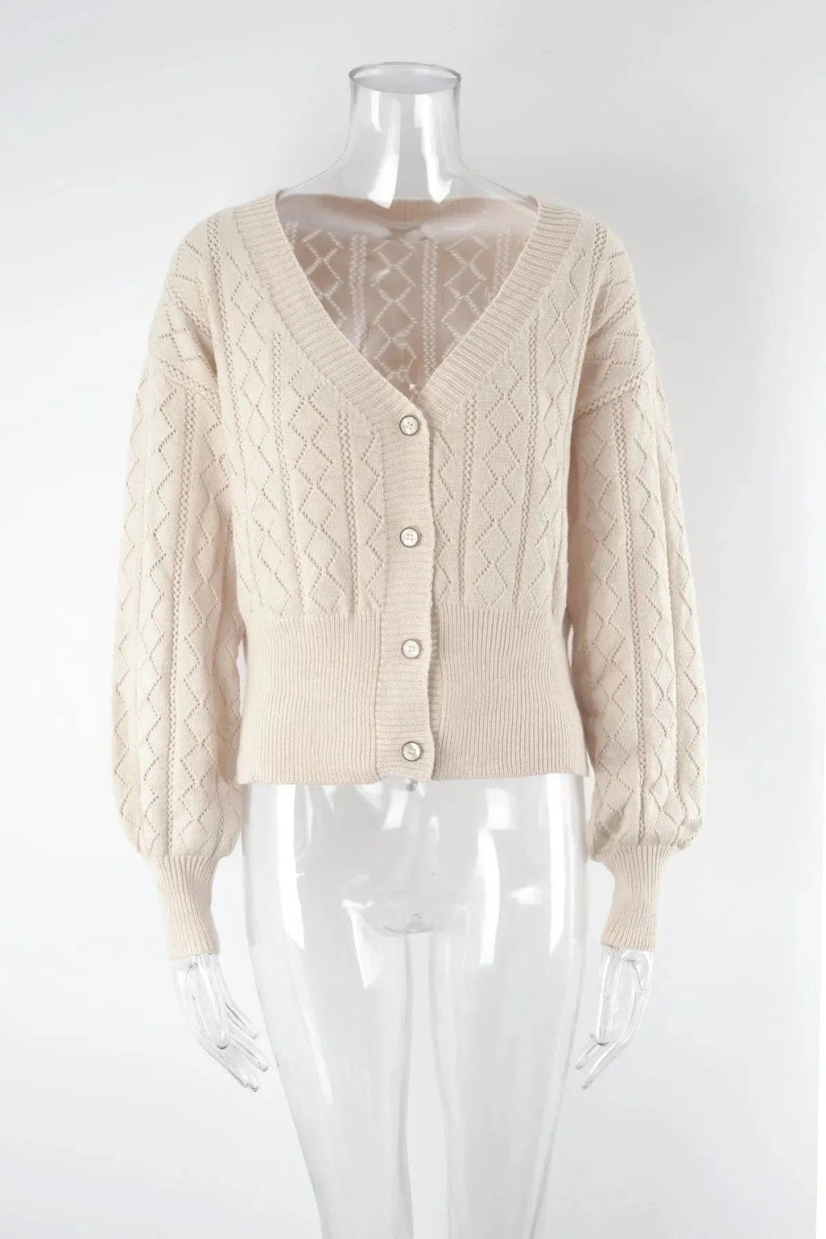 Casual Cut Out V-Neck Single-breasted Cardigans