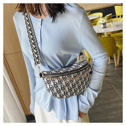 Casual Letter Crossbody Bag With Chain Jewelry Bubble