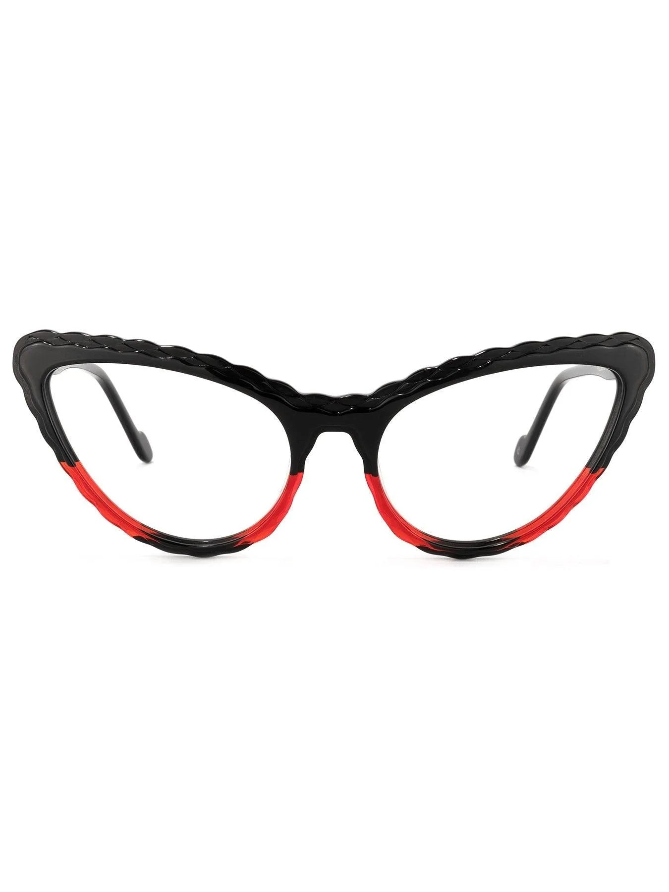 Cat Eye Optical Eyeglass Frames Wicked Orange-red Detail Jewelry Bubble