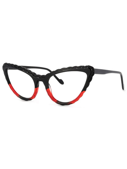 Cat Eye Optical Eyeglass Frames Wicked Orange-red Detail Jewelry Bubble