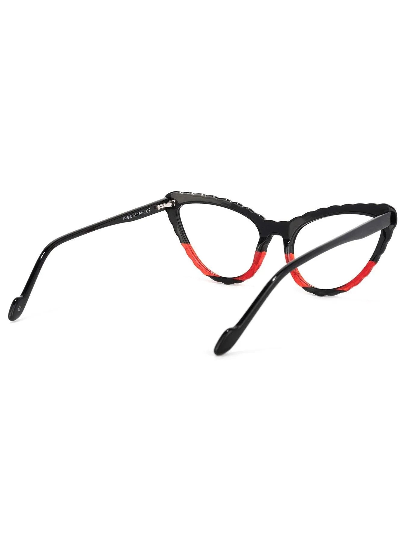 Cat Eye Optical Eyeglass Frames Wicked Orange-red Detail Jewelry Bubble