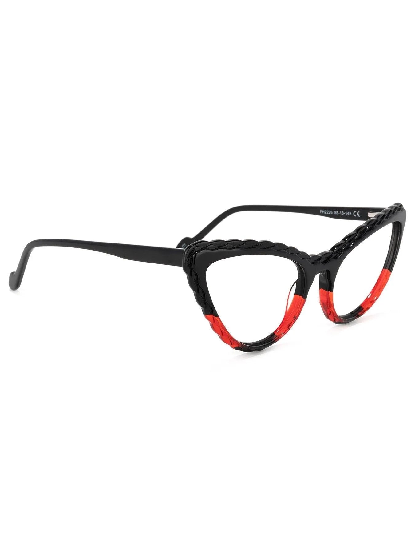 Cat Eye Optical Eyeglass Frames Wicked Orange-red Detail Jewelry Bubble