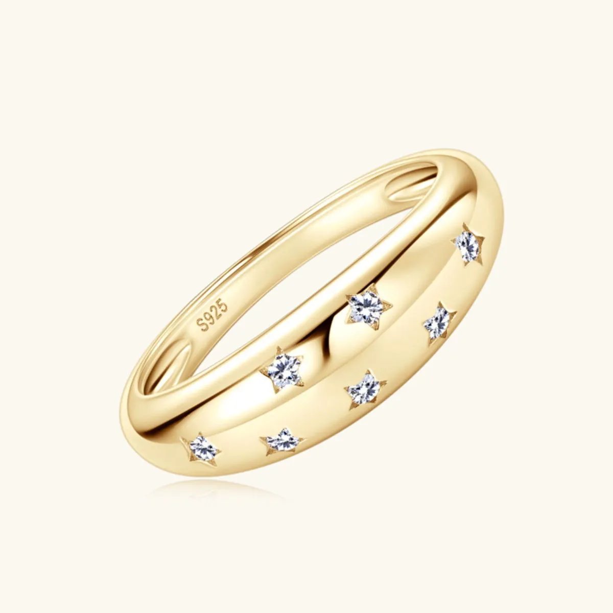 Celestial Moissanite Dome Ring