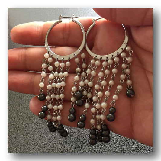 Chandelier Earrings Featuring Fringe Swingy Cascade Beads Jewelry Bubble