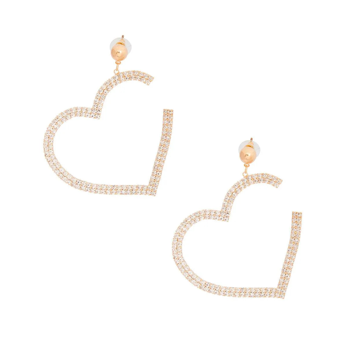 Check out the newest gold fashion jewelry: Dangle Open Heart Rhinestone Earrings Jewelry Bubble